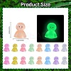 80Pcs 8 Colors Luminous Resin Doll Ornaments RESI-SZ0003-49-2