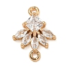 Brass Pave Clear Cubic Zirconia Connector Charms ZIRC-U004-02G-01-1