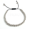Adjustable Electroplate Titanium 304 Stainless Steel Beads Braided Bead Bracelets for Women Men DG2907-6-1