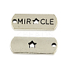 Tibetan Style Alloy Rectangle with Word Miracle Pendants TIBEP-Q043-068-RS-1