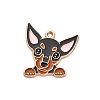 Animal Puppy Alloy Enamel Pendants FIND-V001-03G-07-1