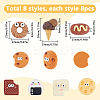 64Pcs 8 Styles Play Food Theme Opaque Resin Decoden Cabochons RESI-SC0005-87-2
