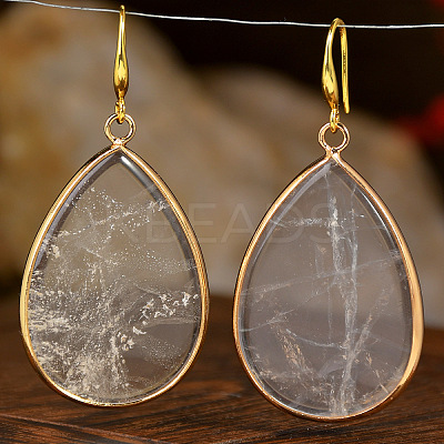 Natural Quartz Teardrop Dangle Earrings FS-WG5CAE0-01-1