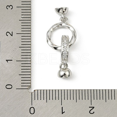 Brass Micro Pave Clear Cubic Zirconia Fold Over Clasps LS-KK-C107-08P-1