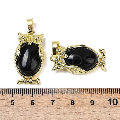 Natural Obsidian Pendant KK-F887-02G-17-1