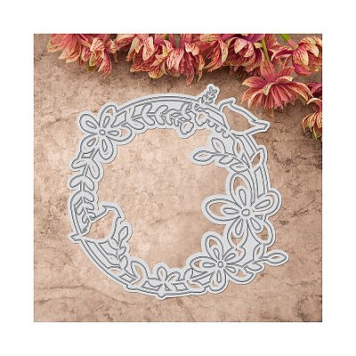 Wreath Carbon Steel Cutting Dies Stencils DIY-WH0170-062-1