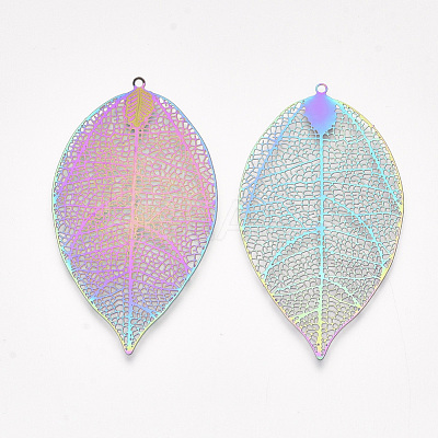 Ion Plating(IP) 304 Stainless Steel Filigree Big Pendants STAS-S108-38-1