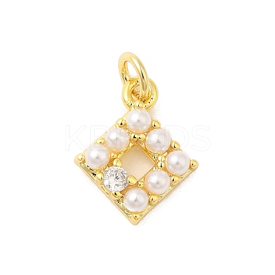 Real 18K Gold Plated Rack Plating Brass Micro Pave Cubic Zirconia Pendants KK-S396-02B-1