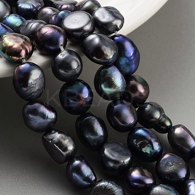Dyed Natural Cultured Freshwater Pearl Beads Strands PEAR-P062-30D-1