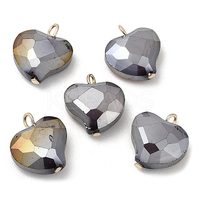 Imitation Jade Glass Pendants KK-Q777-01G-05-1