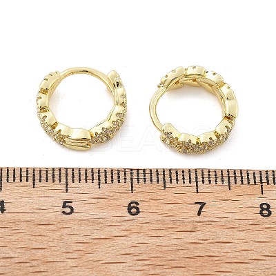Brass Micro Pave Cubic Zirconia Huggie Hoop Earring EJEW-N011-03G-1