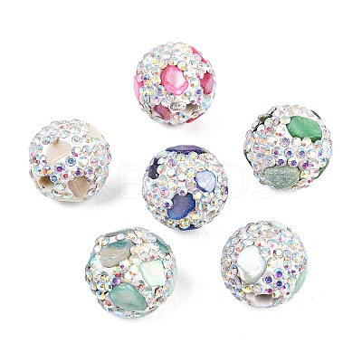 Handmade Polymer Clay Rhinestone Beads CLAY-H009-03-1