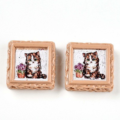 Opaque Resin Decoden Cabochons RESI-N039-130E-1