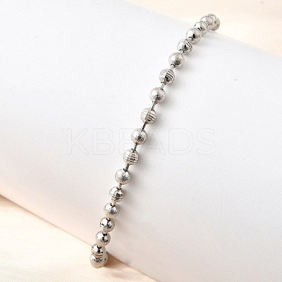 Brass Round Beads Slider Bracelets for Women BJEW-D317-13P-1