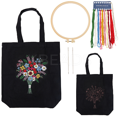 1 Set DIY Tote Bag Embroidery Kit DIY-CP0011-21A-1