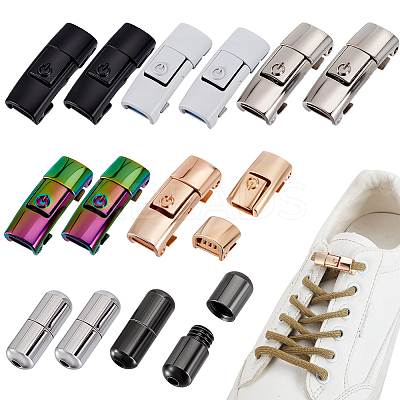 7 Styles Brass & Alloy Capsule Shoelace Buckles FIND-GA0007-32-1