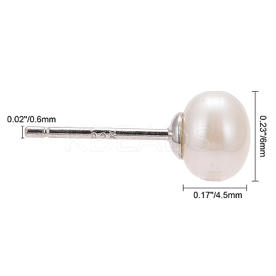 Anti-Tarnish Pearl Ball Stud Earrings LS-EJEW-Q701-01A-1