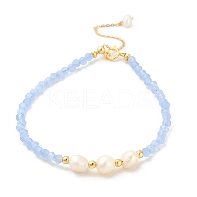 Pearl Beaded Bracelets BJEW-E098-03G-1