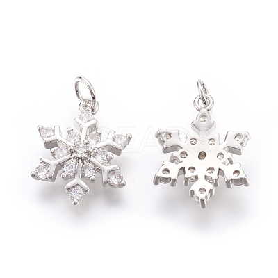 Brass Micro Pave Cubic Zirconia Pendants KK-F774-10P-NR-1