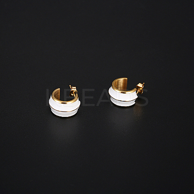 304 Stainless Steel Round Stud Earrings KA7490-1