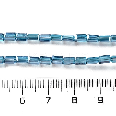 Electroplate Transparent Glass Beads Strands Pearl Luster Plated EGLA-H106-01A-PL04-1