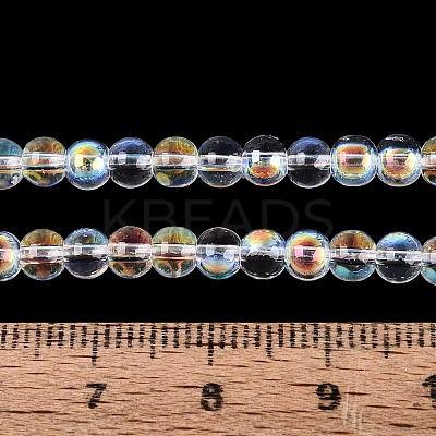 Electroplate Transparent Glass Beads Strands EGLA-Q132-4MM-A20-1