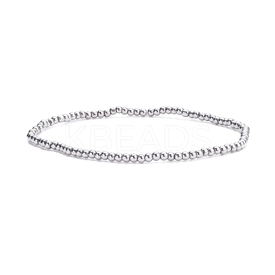Glass Round Beaded Stretch Bracelet for Women BJEW-JB07911-05-1
