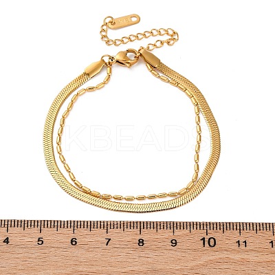 304 Stainless Steel Multi-strand Bracelet BJEW-I304-02G-1