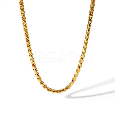 304 Stainless Steel Cuban Link Chain Bracelets & Necklaces Sets for Women FI8814-1-1