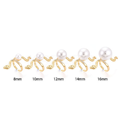 Snake Brass Micro Pave Cubic Zirconia Cup Peg Ring Settings KK-N274-40G-1