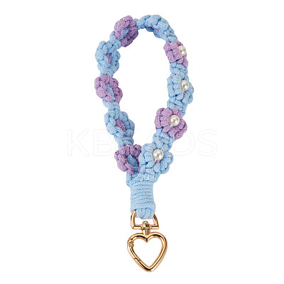 Cotton Braided Flower Pendant Decorations AJEW-TAC0030-032G-11-1