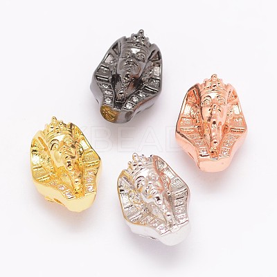 Brass Micro Pave Cubic Zirconia Beads ZIRC-P017-04-NR-1