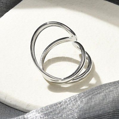 304 Stainless Steel Open Cuff Ring for Women RJEW-M025-02P-1