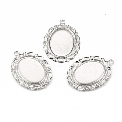 Non-Tarnish 304 Stainless Steel Pendant Cabochon Settings LS-X-STAS-I167-03P-1