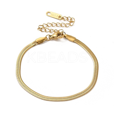 Ion Plating(IP) 304 Stainless Steel Herringbone Chain Bracelet for Men Women BJEW-E058-01B-G-1