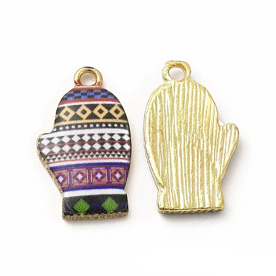 Winter Theme Alloy Printed Pendants PALLOY-D581-01-1