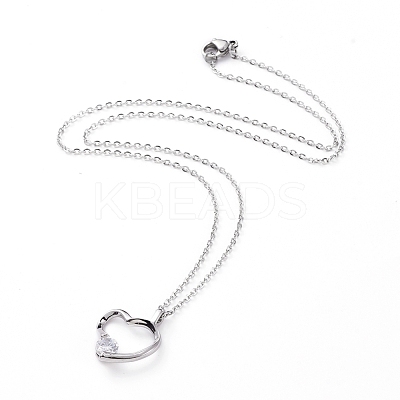 Brass Cubic Zirconia Pendant Necklaces NJEW-JN02619-01-1
