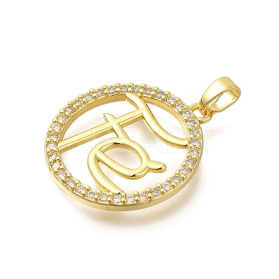 Rack Plating Brass Micro Pave Clear Cubic Zirconia Hollow Connector Charms KK-M079-09G-1