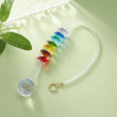 Glass Teardrop Pendant Decorations HJEW-TA00019-1