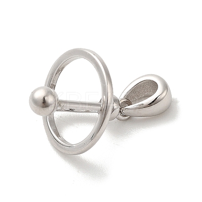Anti-Tarnish Rhodium Plated 925 Sterling Silver Locket Style Planet Pinch Bails STER-NH0001-55B-P-1