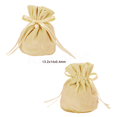 Velvet Jewelry Bags with Drawstring & Plastic Imitation Pearl LS-TP-CJC0001-03I-1