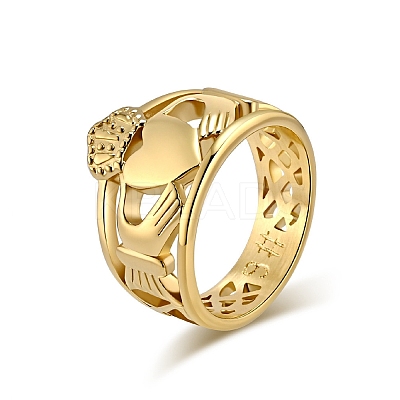 316L Surgical Stainless Steel Hollow Finger Rings for Men Women PW-WG73405-07-1