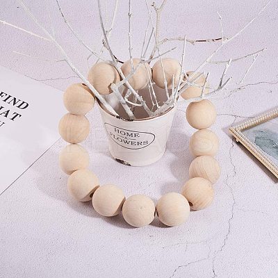 Unfinished Wood Beads WOOD-PH0008-17-WH-1