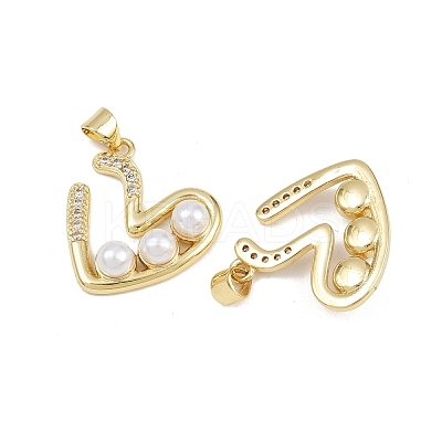 Brass Micro Pave Cubic Zirconia Pendants KK-C132-02A-G-1