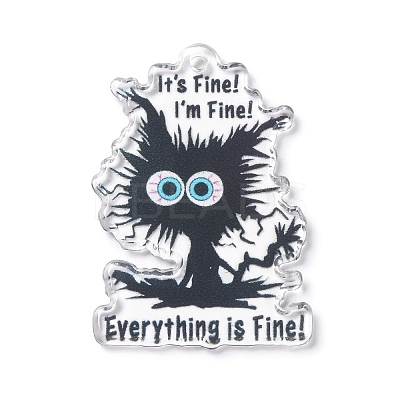 Halloween Printed Acrylic Pendants MACR-C016-07-1