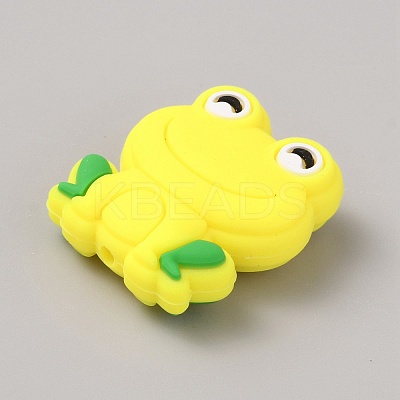 Frog Food Grade Eco-Friendly Silicone Focal Beads LS-SIL-WH0006-29B-1