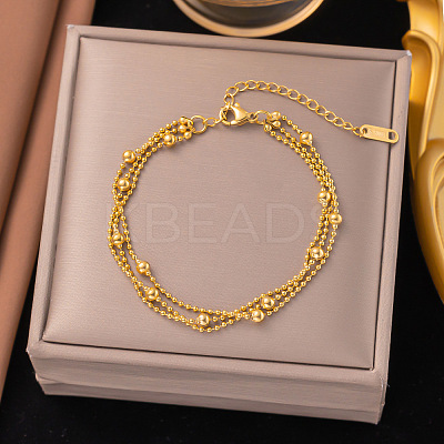 304 Stainless Steel Multi-strand Bracelets LS-BJEW-C110-03G-1