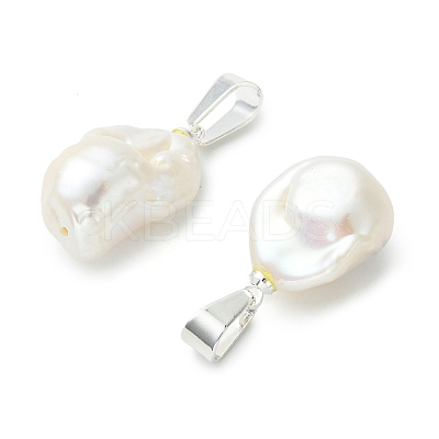 Natural Edison Baroque Keshi Pearl Pendants PALLOY-JF05628-1