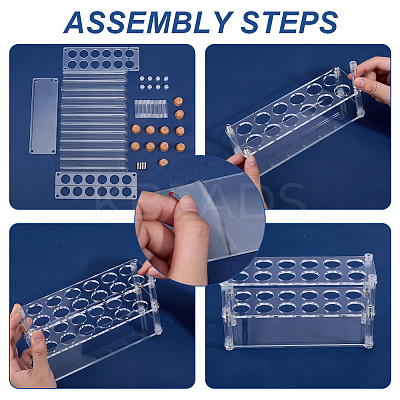 Acrylic Multi-Use Colorimetrical Cylinder Tube Display Racks DIY-OC0013-10B-1