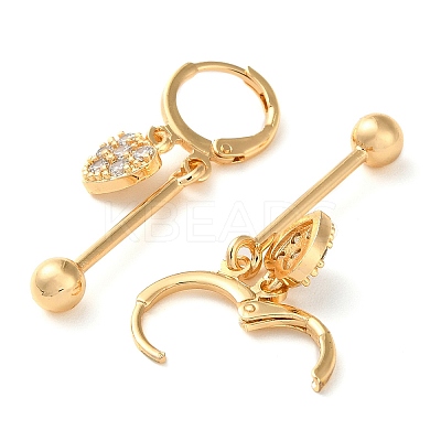 Rhinestone Heart Leverback Earrings EJEW-K256-18A-KCG-1